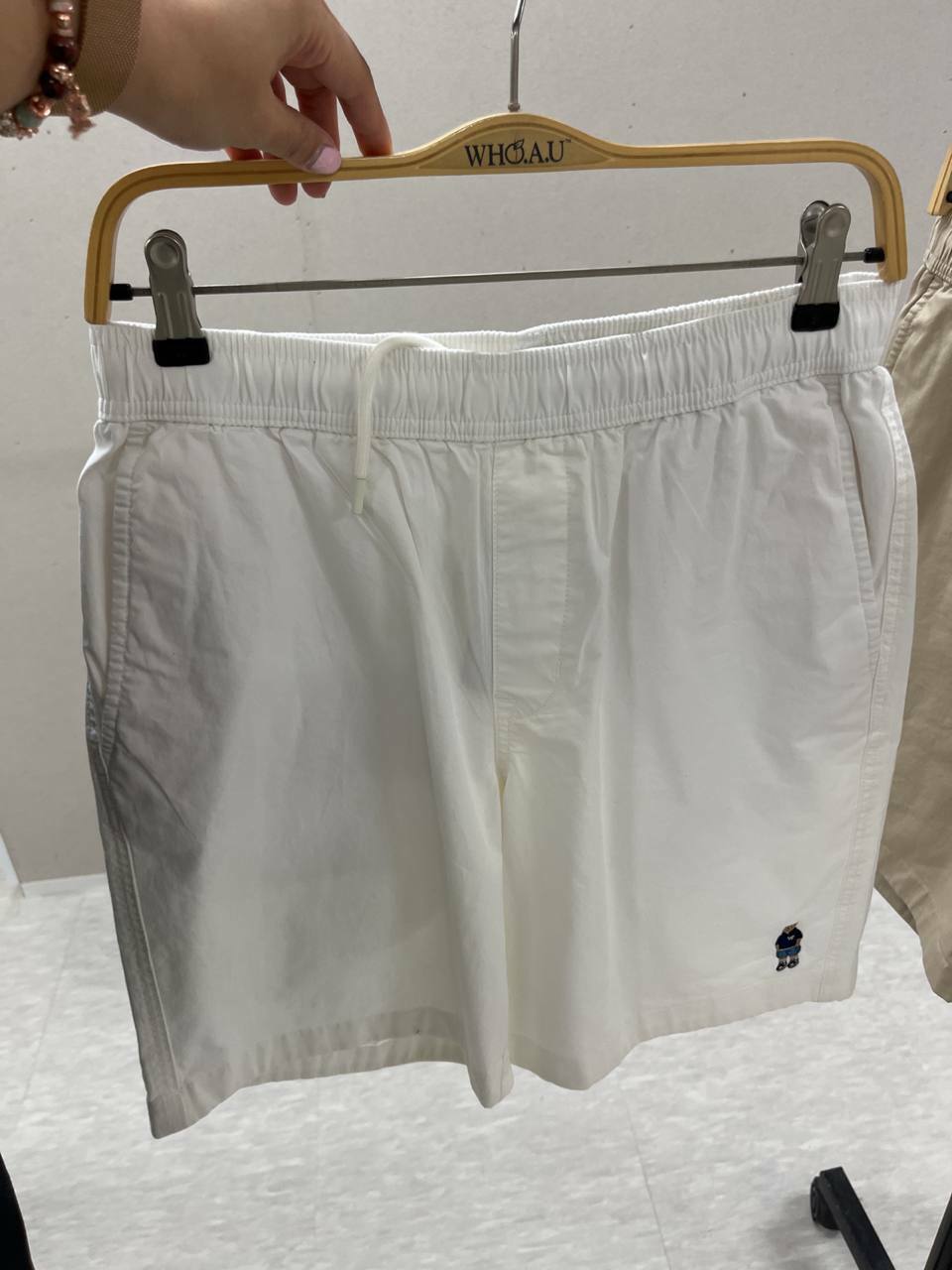 [K] WHO.A.U STEVE BASIC MEN'S SHORT,IVORY, WHTHD2540M-00-IVORY (KWAU871)