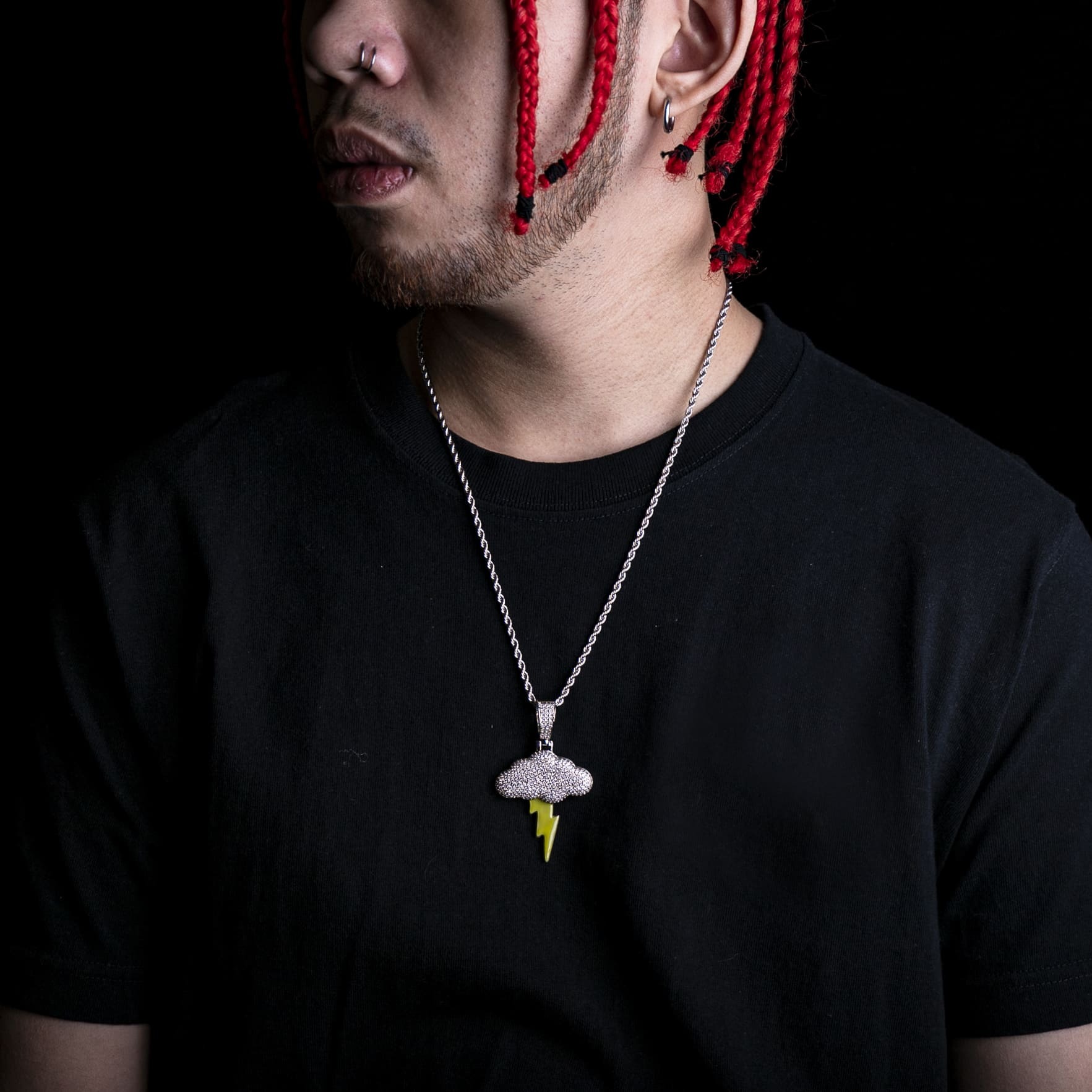 滿鑲夜光珐瑯雷雲墜飾