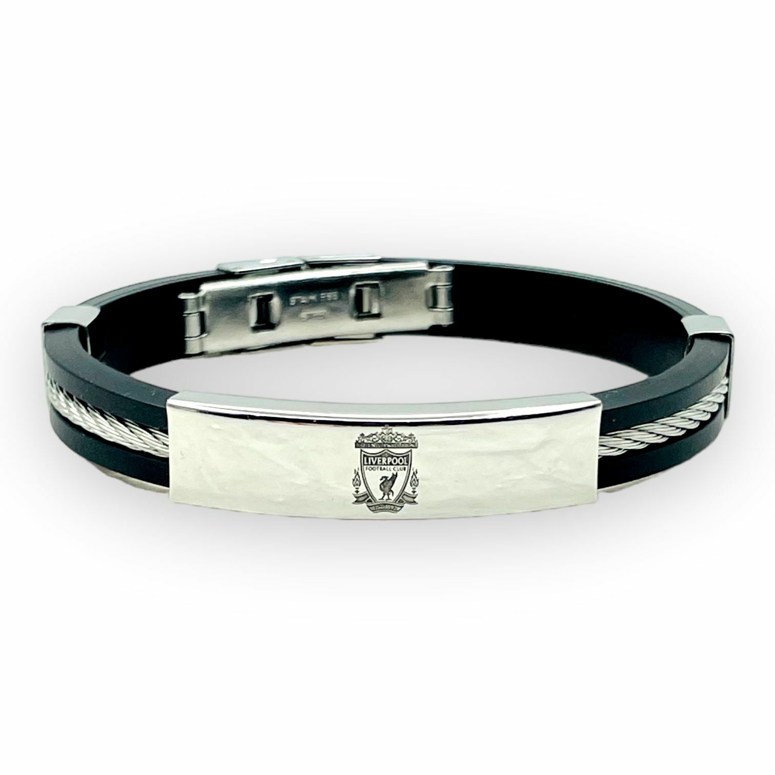 利物浦銀黑色金屬手帶
