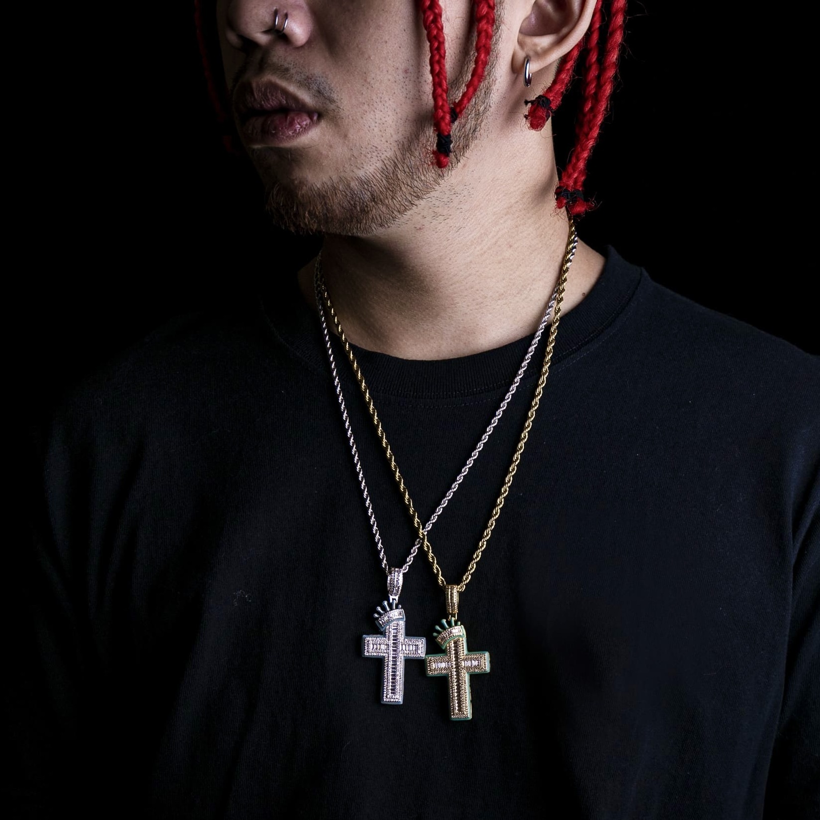 夜光皇冠十字架墜飾