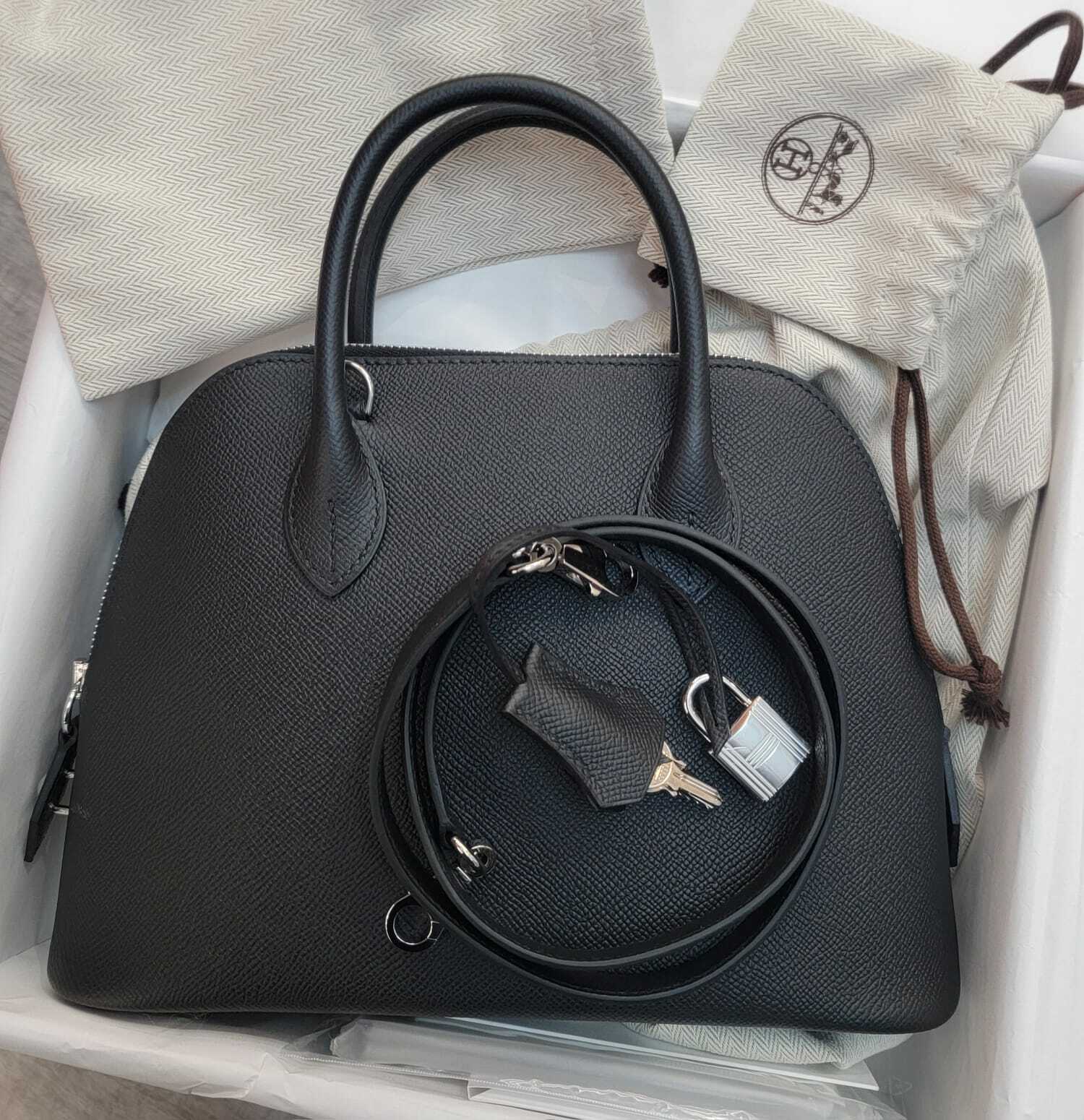 Hermes bolide 25 NOIR CK 黑銀