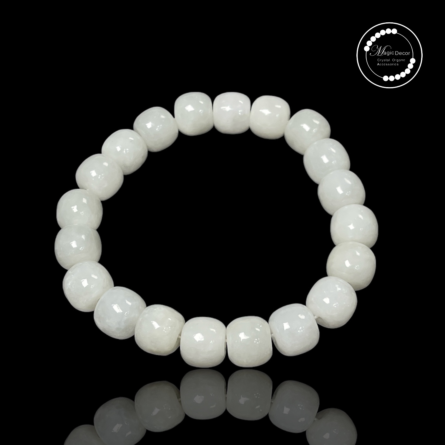 0930-b15 9mm+羊脂白玉老型珠手串