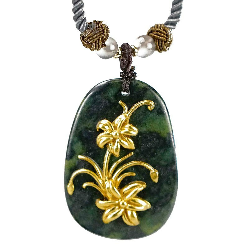 畢業謝師禮盒│墨玉項鍊│忘憂│母親的花-宣草│晨墨飾金