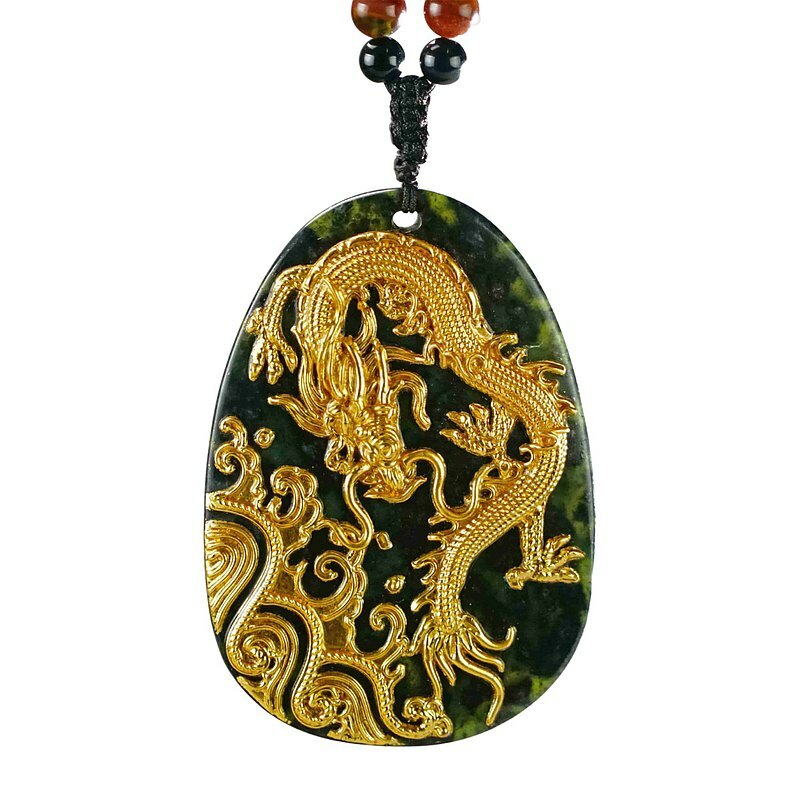 畢業謝師禮盒│漆線雕│墨玉項鍊│運勢如龍-龍騰│晨墨飾金系列