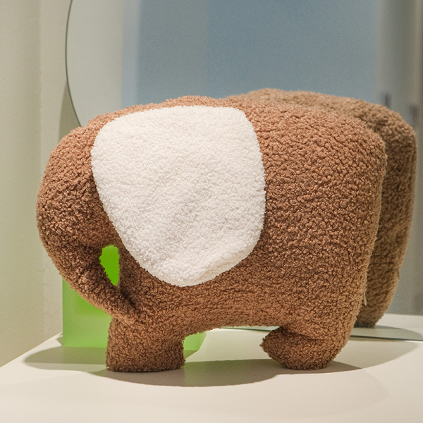 純色狗狗形狀抱枕