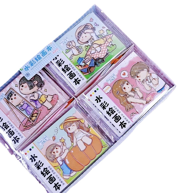 小麻薯水彩绘画本（自带颜料 款式随机）