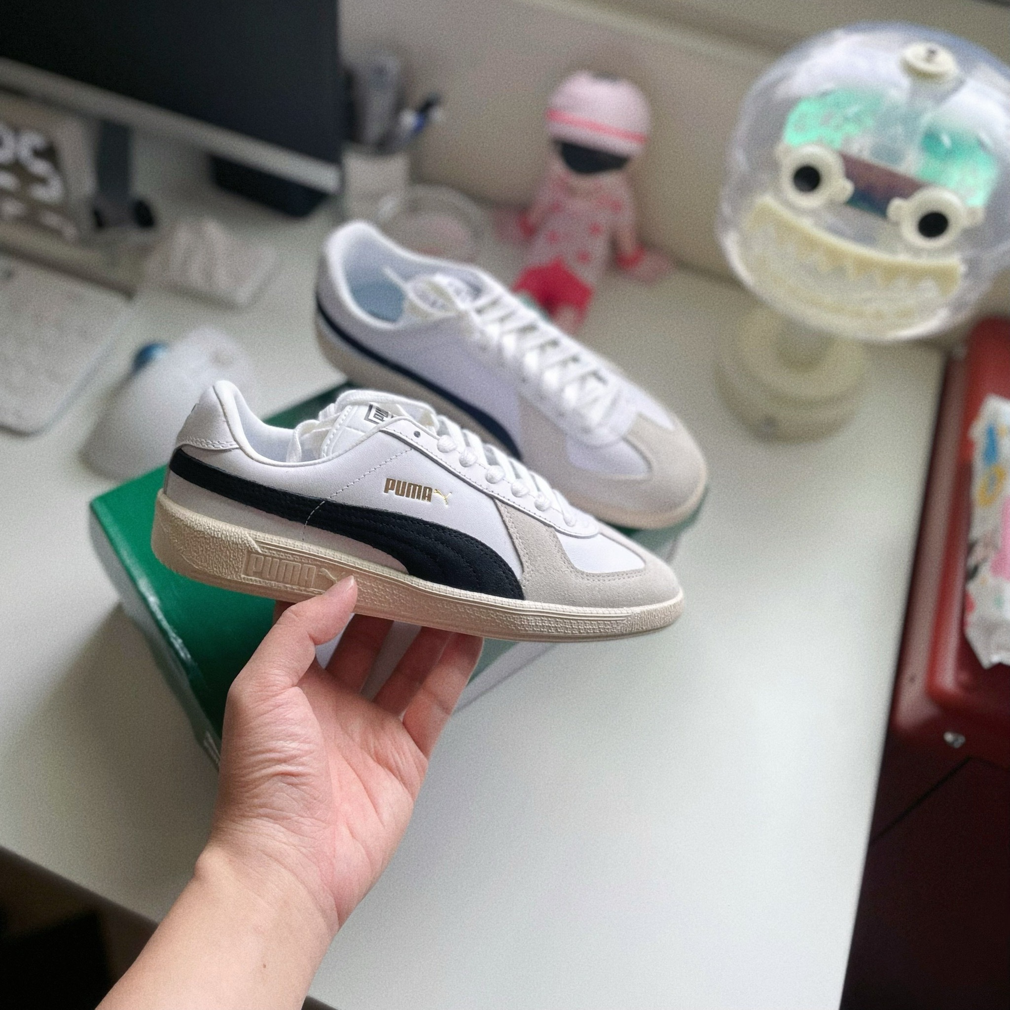 PUMA Army Trainer 黑芝麻燕麥 德訓鞋 森巴 復古 白鞋 男女 386607-01