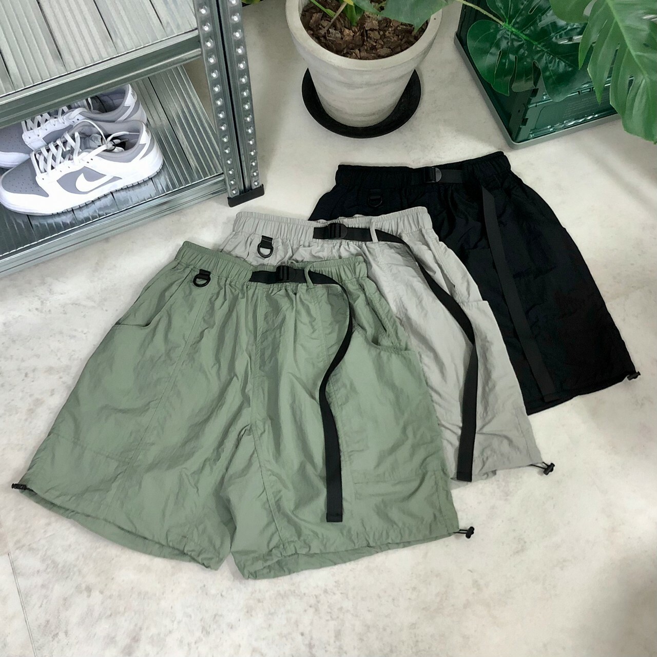 T+CC 經典綁帶素色休閒工裝短褲 68652