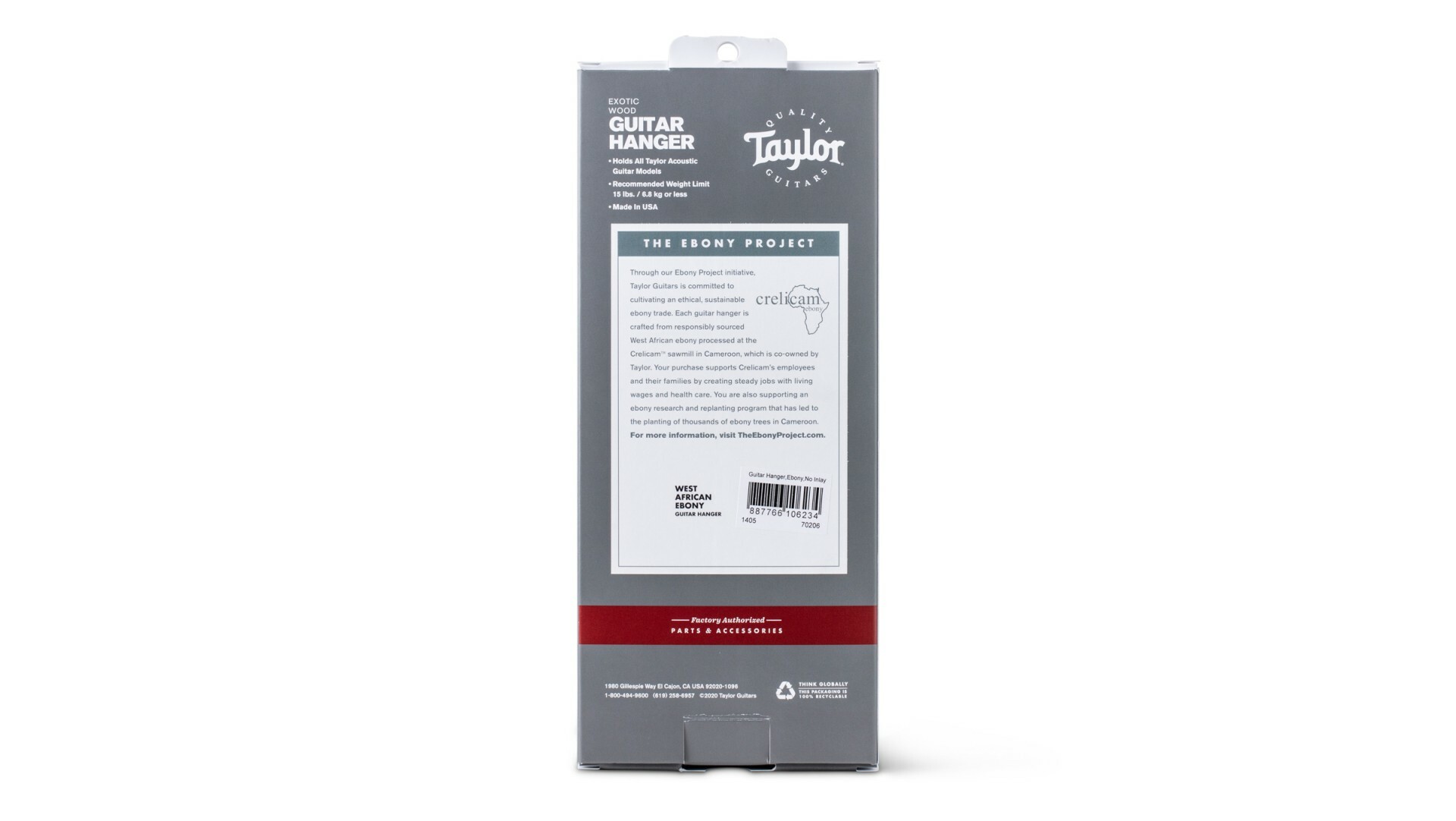 Taylor Taylor TLOP-70206 壁掛吉他架 Ebony 實木吉他掛勾 第 4 張圖片｜三峽吉他 / Bass