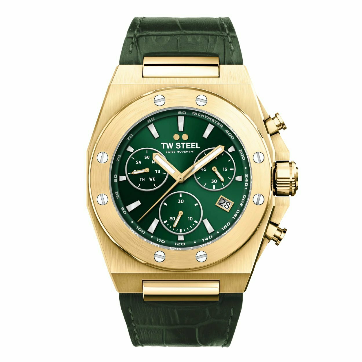 CEO TECH 系列｜金色綠面計時碼錶