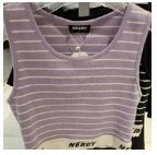 [S] NERDY W'S STRIPE SLEEVELESS LIGHT PURPLE, SN154 (SN154)