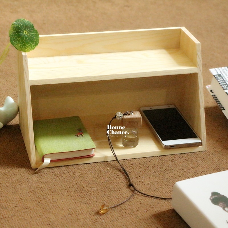 日系木頭梯形層架收納櫃