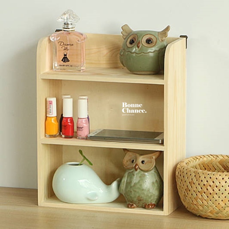 日系木頭三層壁掛兩用收納櫃