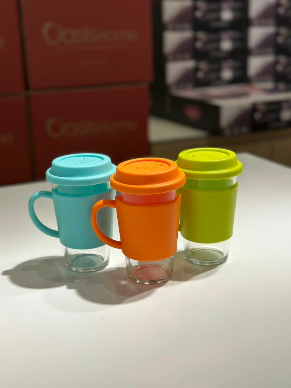 Glasslock Tempered Glass Eco Tumbler 380ml Sky Blue