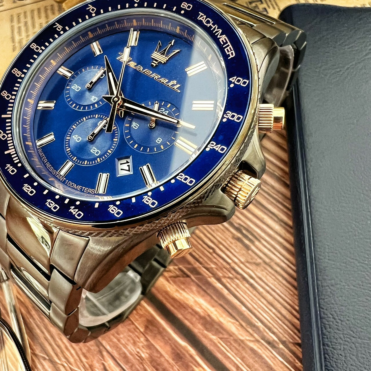 【Maserati瑪莎拉蒂】SFIDA三眼精鍍槍黑色腕錶  R8873640001 44mm 現代鐘錶