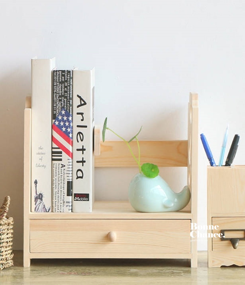 日系木頭雕花抽屜收納書架