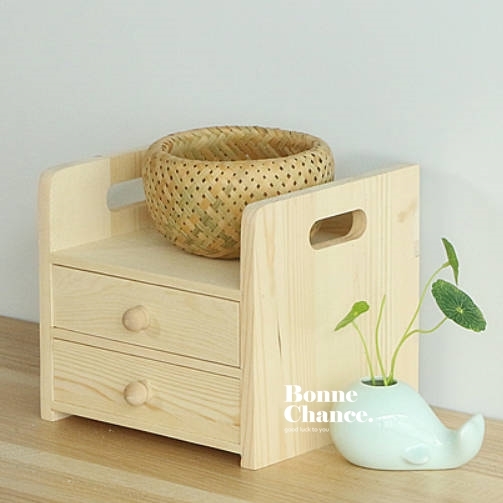 日系木頭抽屜置物收納盒