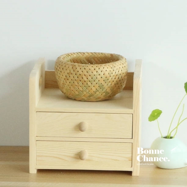 日系木頭抽屜置物收納盒