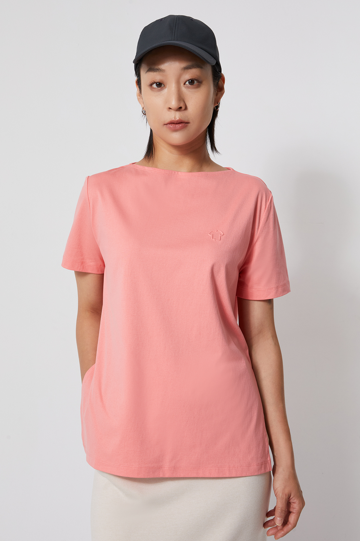 MONO 船領短袖T-SHIRT 女（珊瑚）