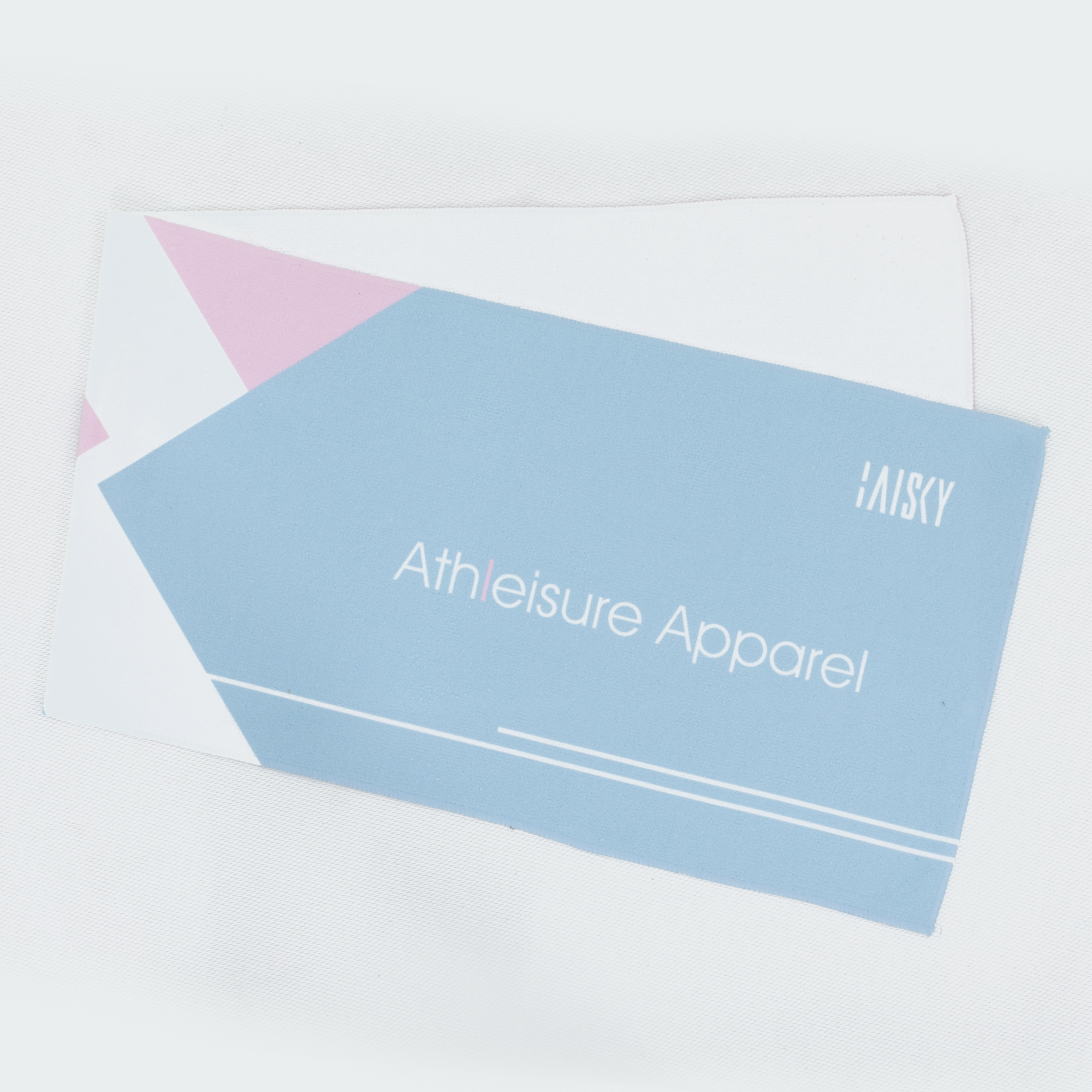 運動毛巾 交錯 藍粉