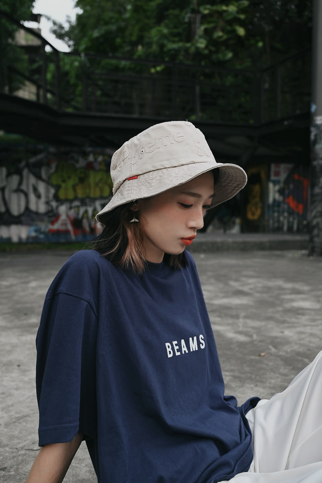 <快速出貨>SUPREME 壓紋LOGO漁夫帽 卡其