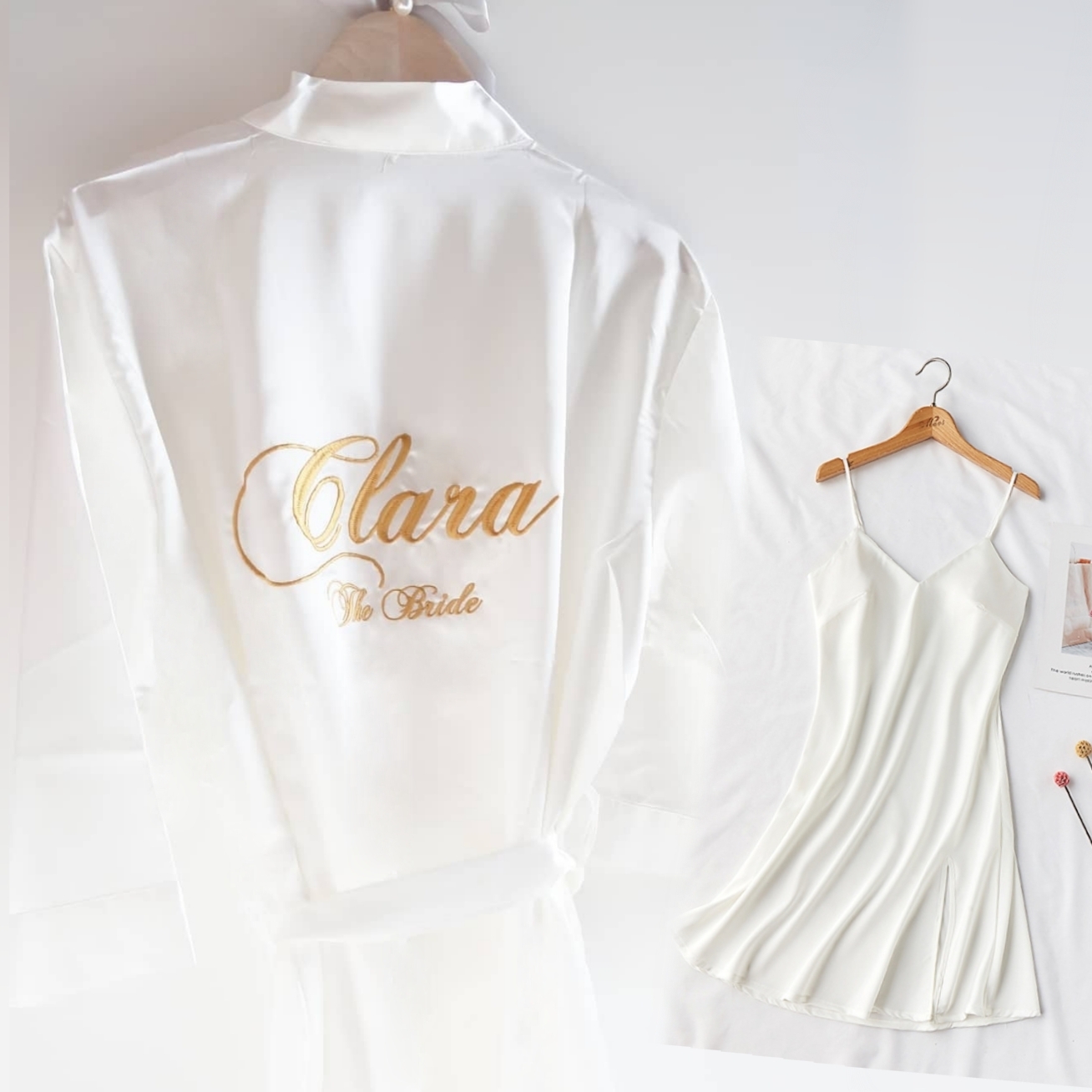 刺繡睡袍 / 配吊帶裙 (免費刺繡兩個位置)