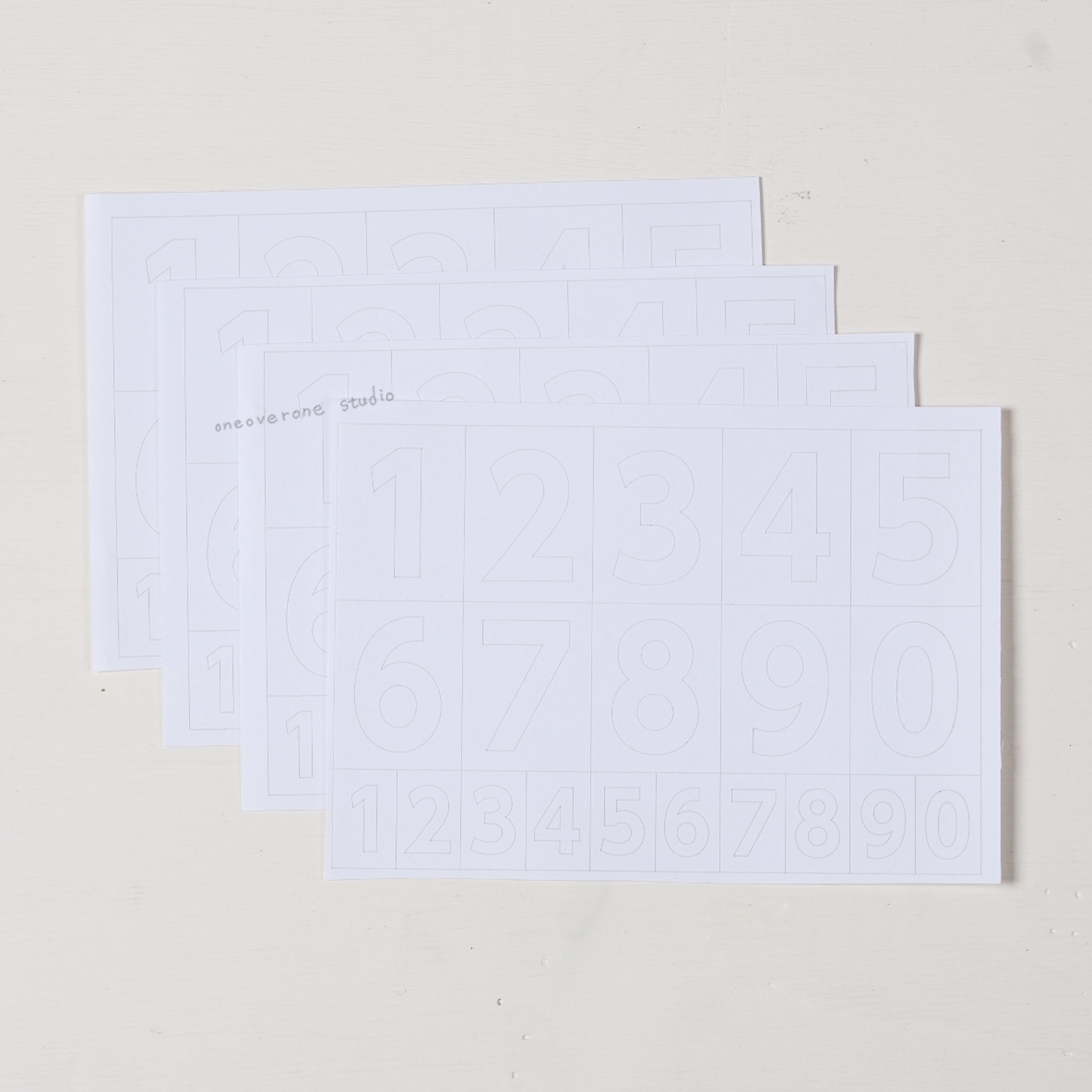兩用全割型數字貼紙/全空白/一分之一工作室/TAIWAN