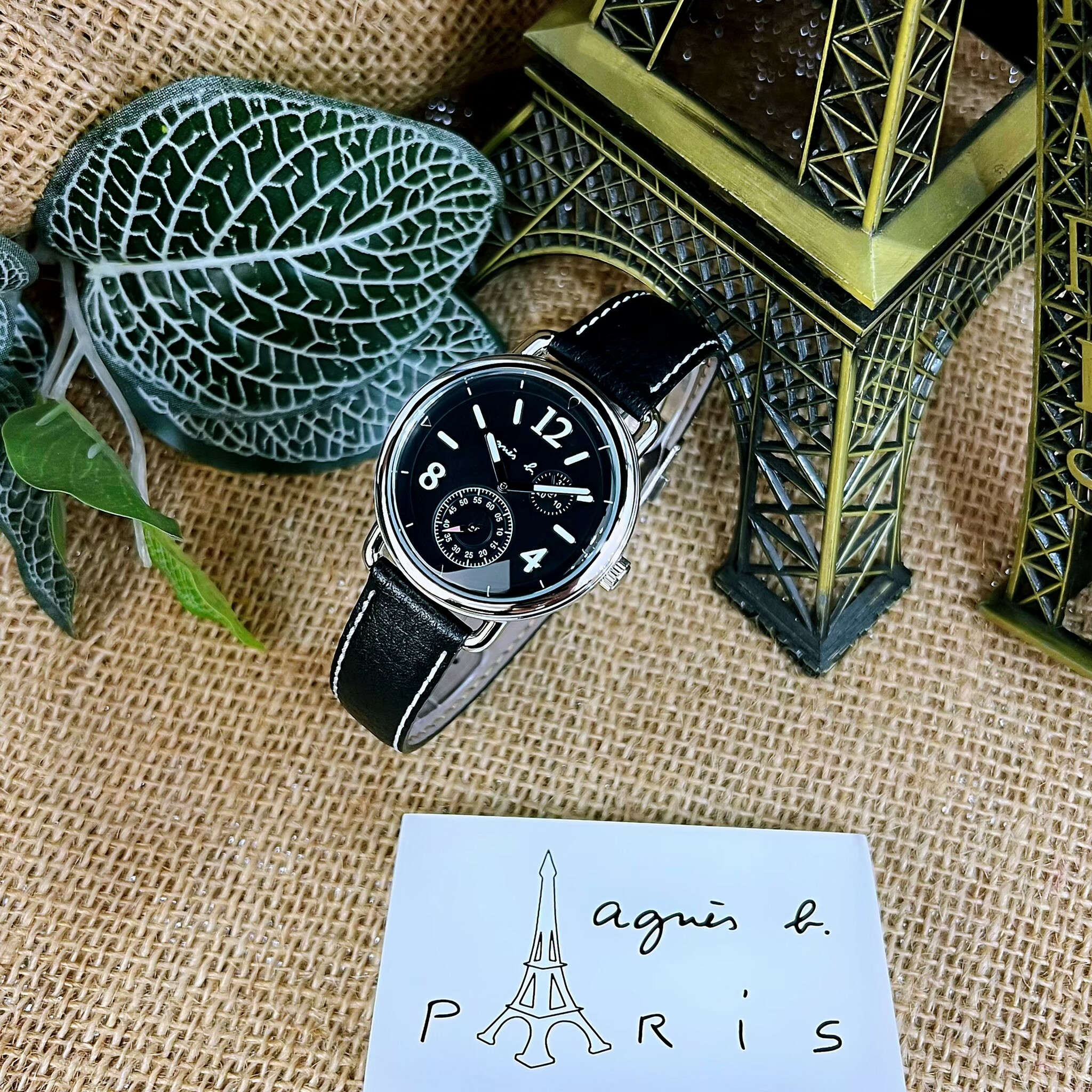 【agnès b.】法國文青簡約小秒針皮帶腕錶 VD73-KV10D 40mm 現代鐘錶