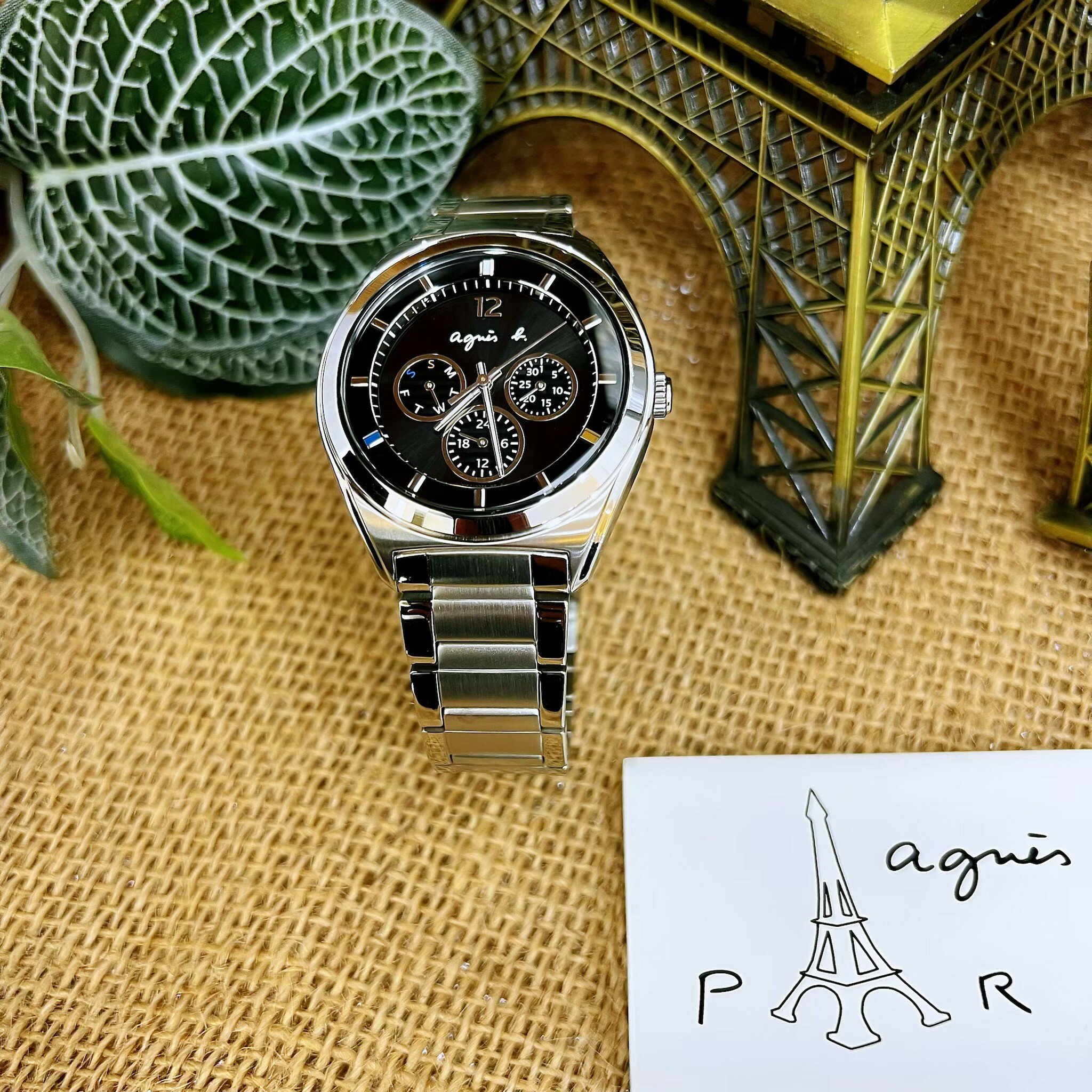 【agnès b.】巴黎時尚太陽能腕錶 V14J-0CG0D 40mm 現代鐘錶