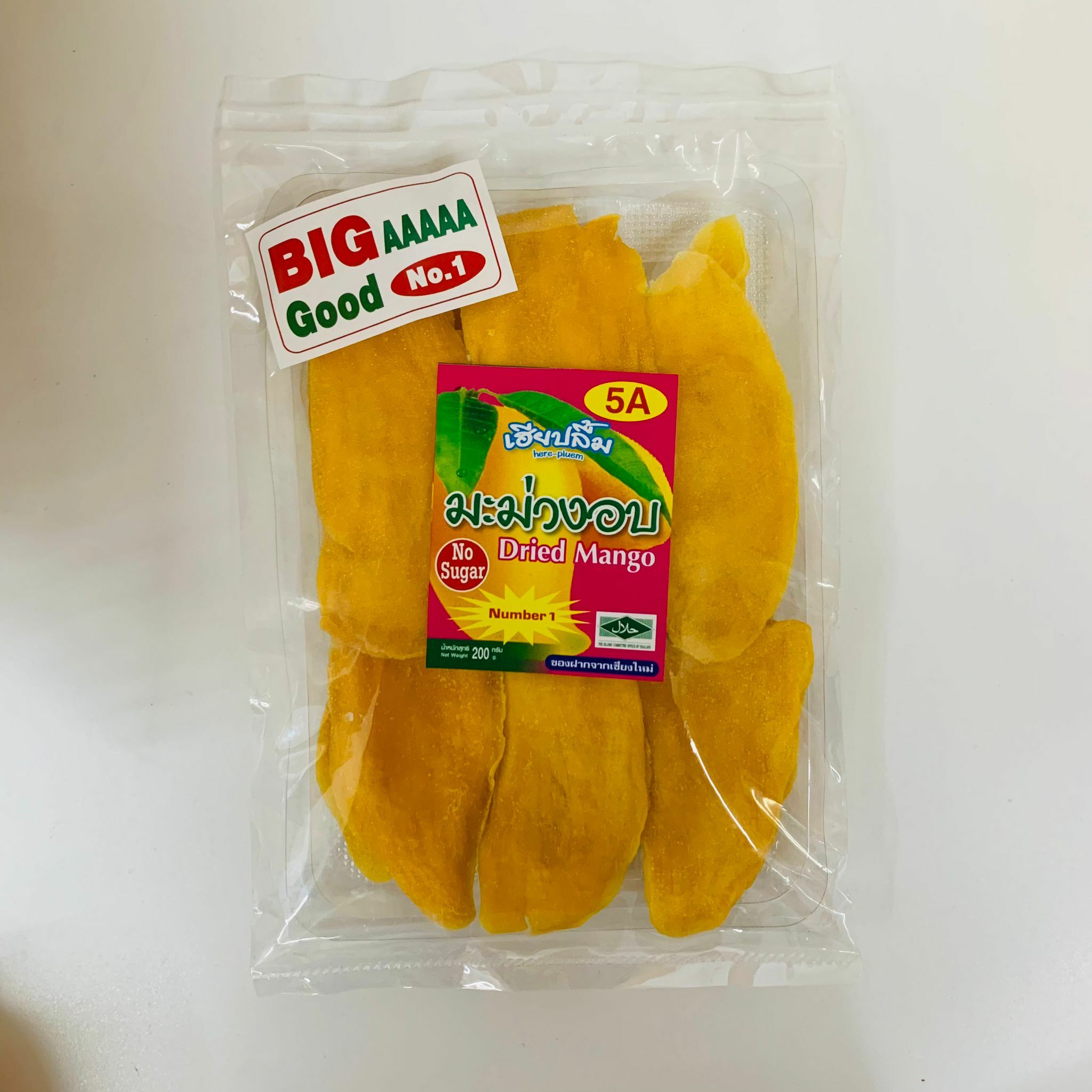 泰國南部直送 5A級 原塊鮮甜芒果乾 200g