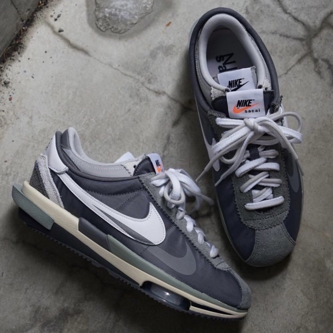 Nike Zoom x Sacai Cortez 4.0 鐵灰白 阿甘 解構 聯名