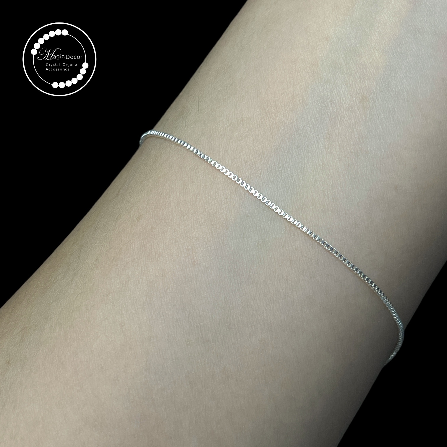 231207-a76 白銀色鈦鋼針鏈手鏈1條