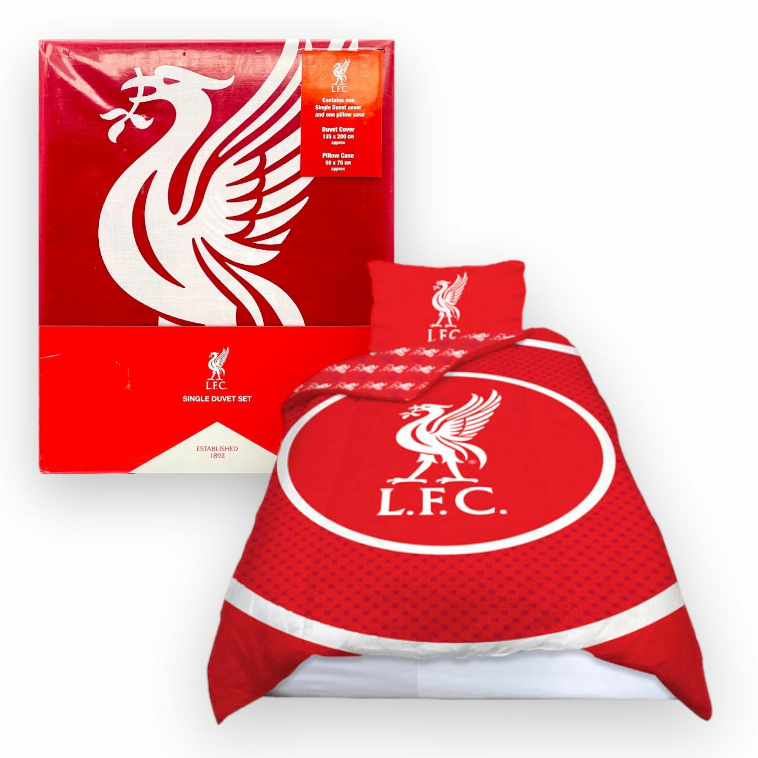 利物浦紅白色雙面單人被袋連枕袋