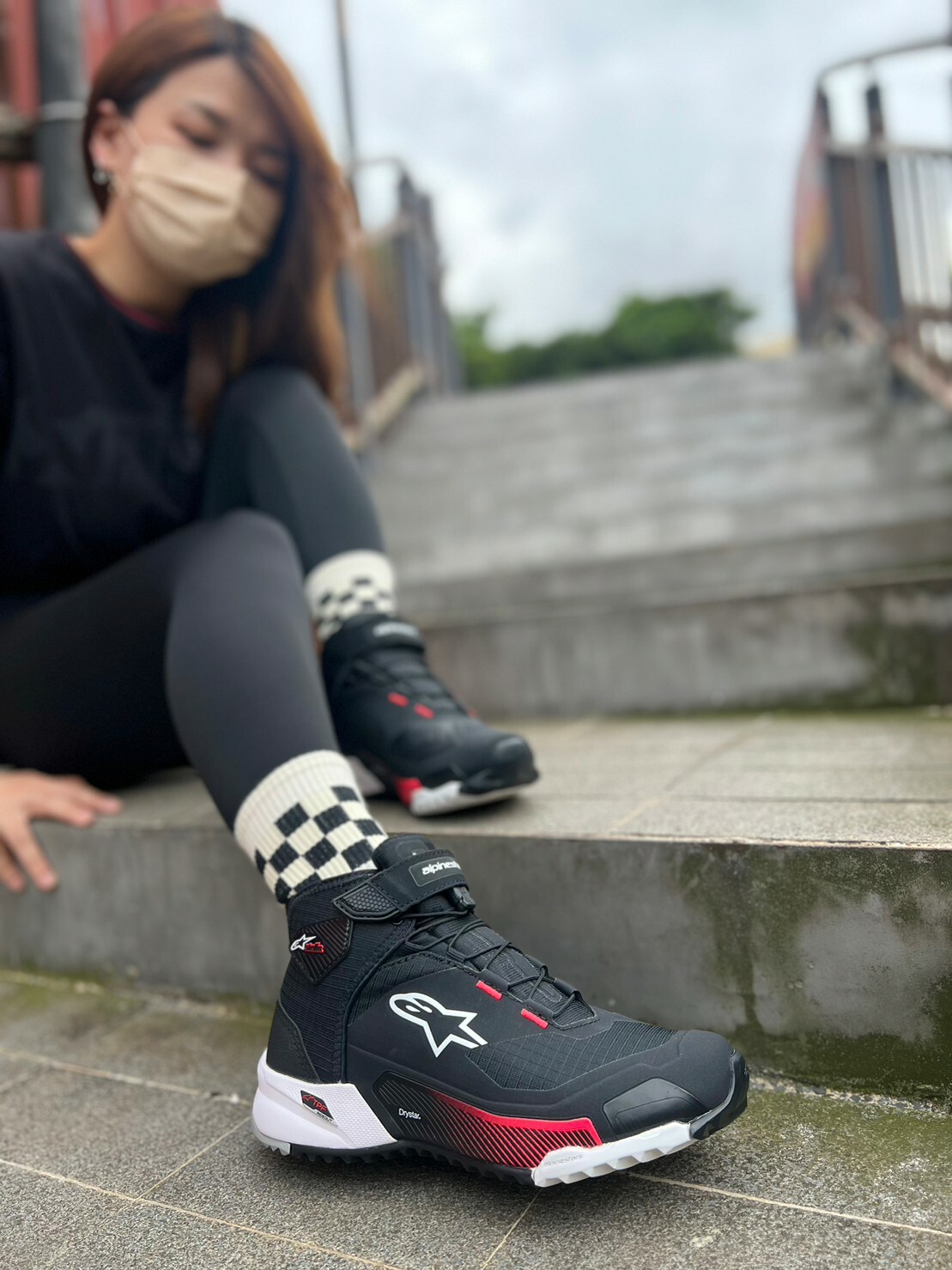 ALPINESTARS STELLA CR-X DRYSTAR 黑白粉紅 防水 休閒車靴 CRX 休閒鞋