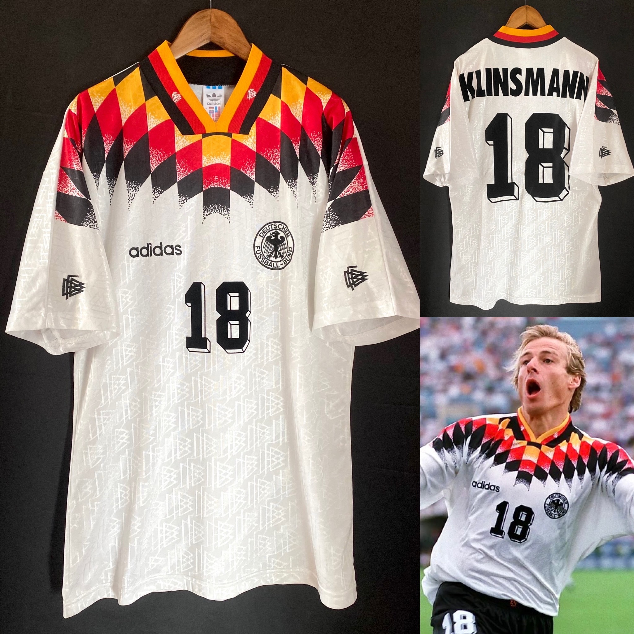 德國 1994 世界杯 Adidas 主場球衣 #18 KLINSMANN
