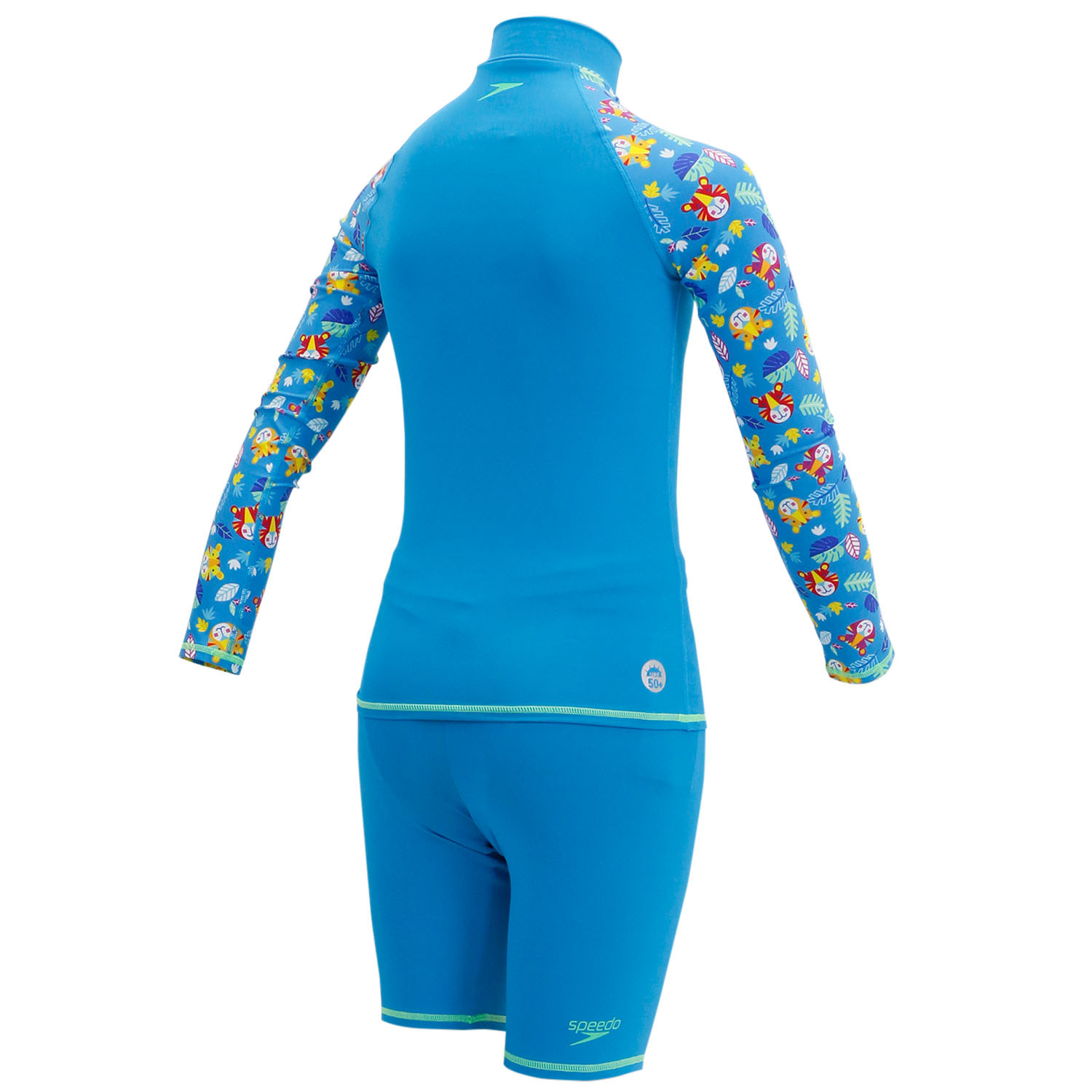 幼童長袖印刷防曬套裝 - 藍