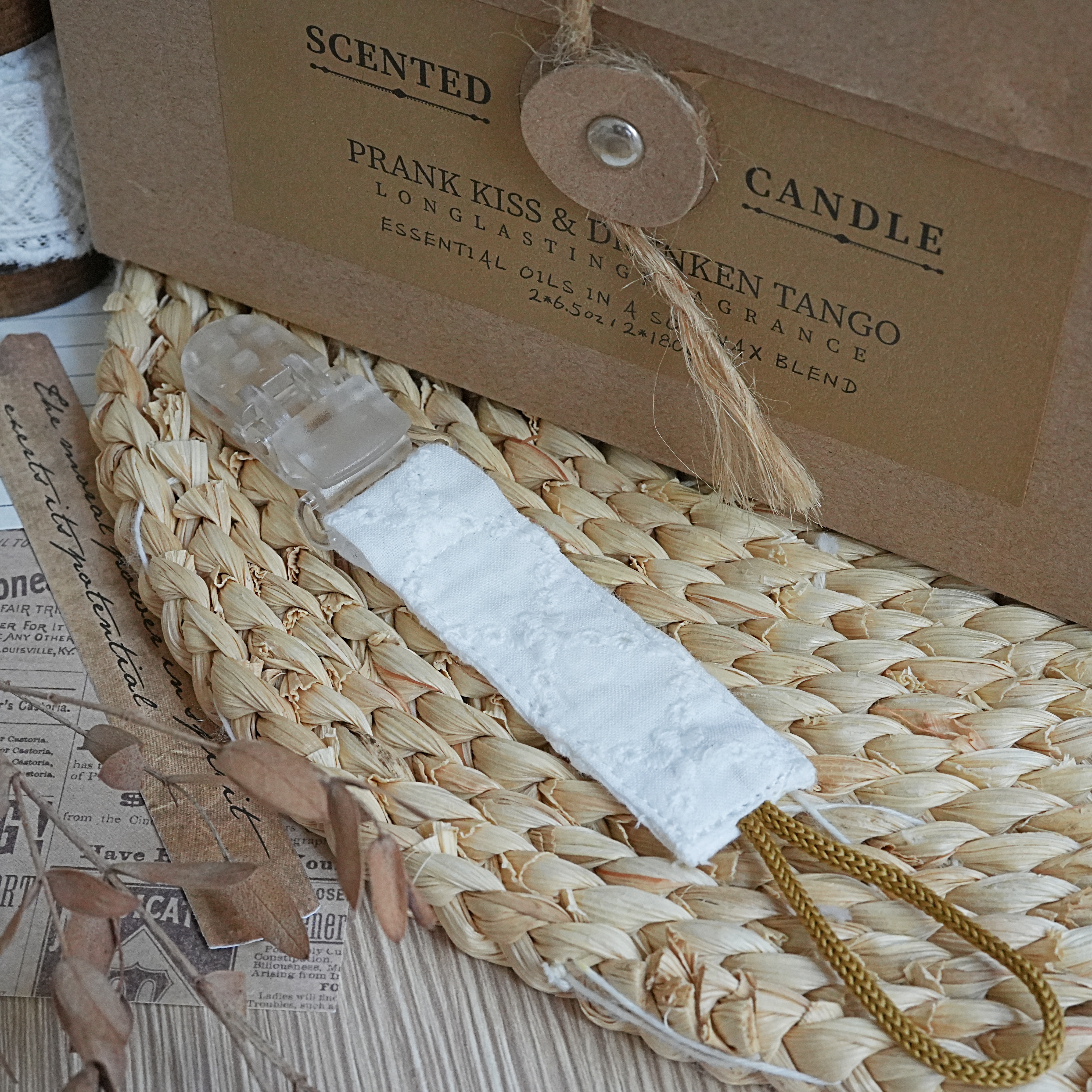 Hi Y.P store-短版鱷魚夾-潔白蕾絲