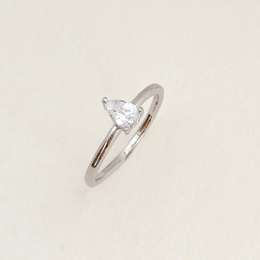 鑽滴心 純銀戒指