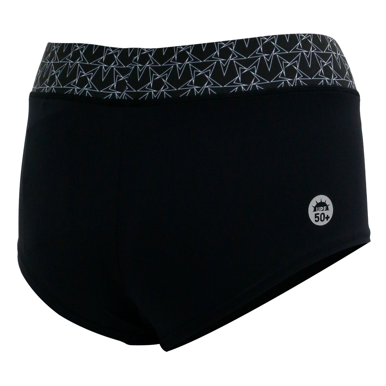 少女/女士功能平角泳褲 - 白/黑