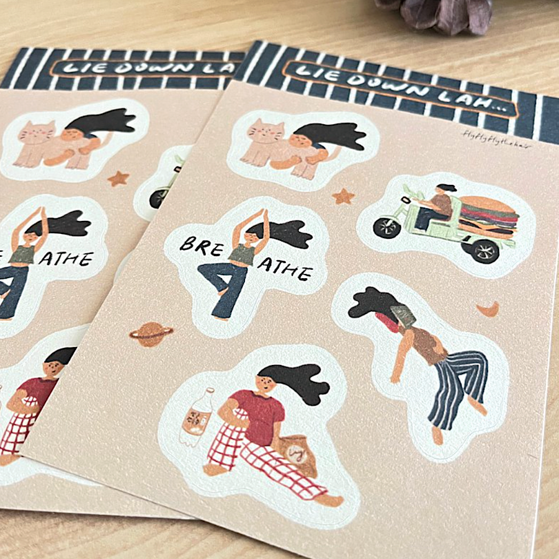 Flyflyflythehair Sticker－Lie Down Lah (Hong Kong Stationery Brand)