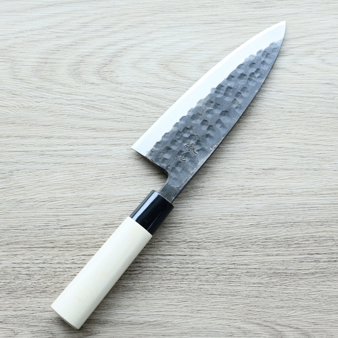 一徹 出刃 165mm 白紙鋼 黑打/左手用