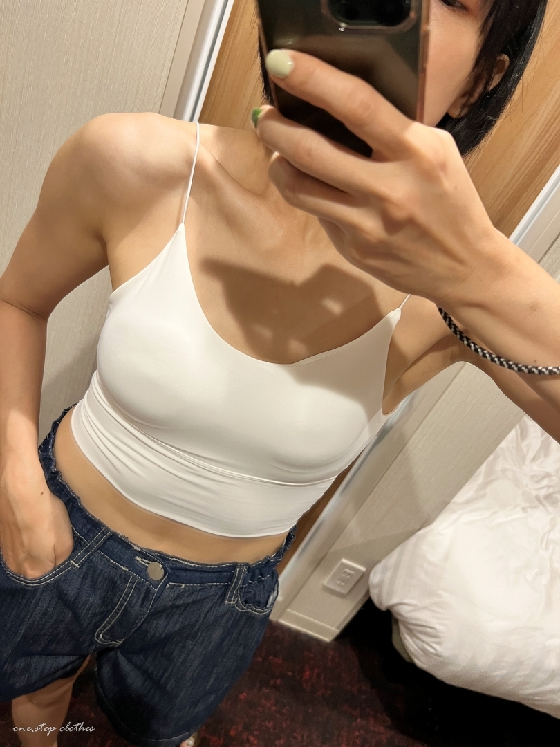 正韓滑面超彈性細肩小可愛 (白)