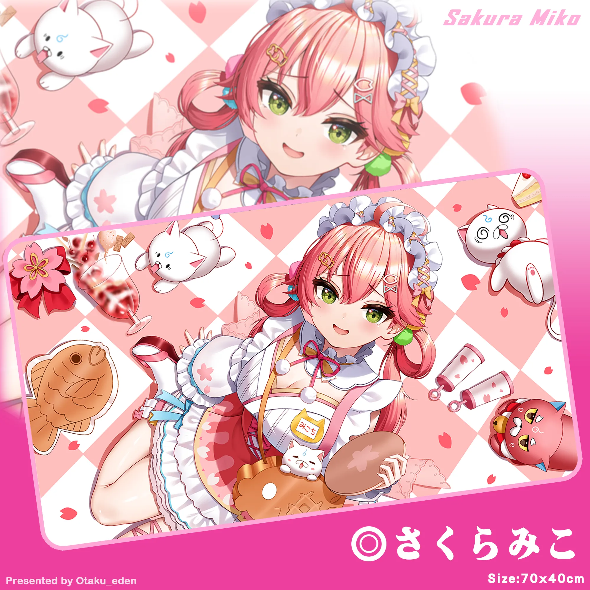 「同人代購」FF41 さくらみこ Sakura Miko 滑鼠.桌遊兩用墊 70x40cm