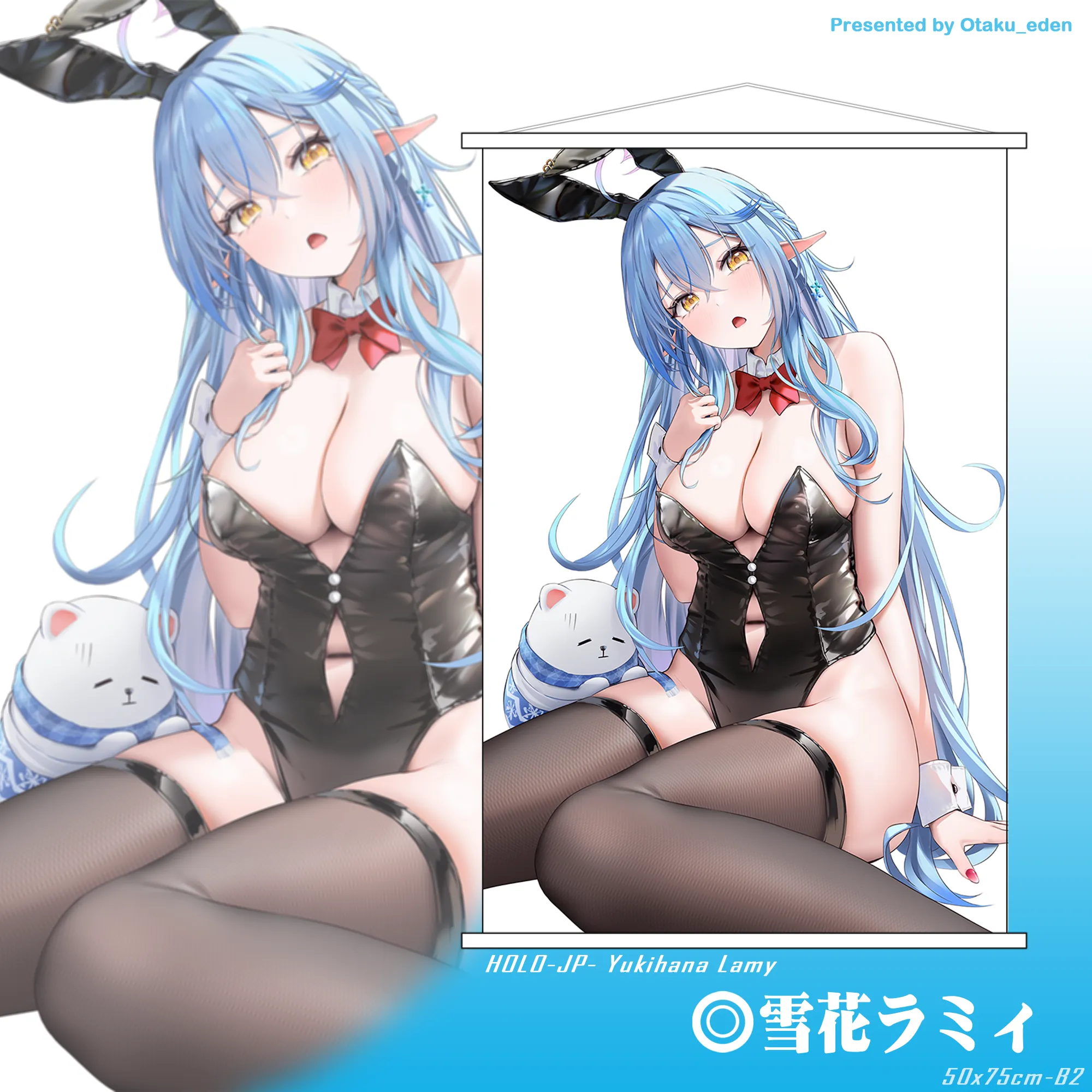 「同人代購」FF41 雪花ラミィ Yukihana Lamy <BUNNY VER> 掛軸 50x75cm