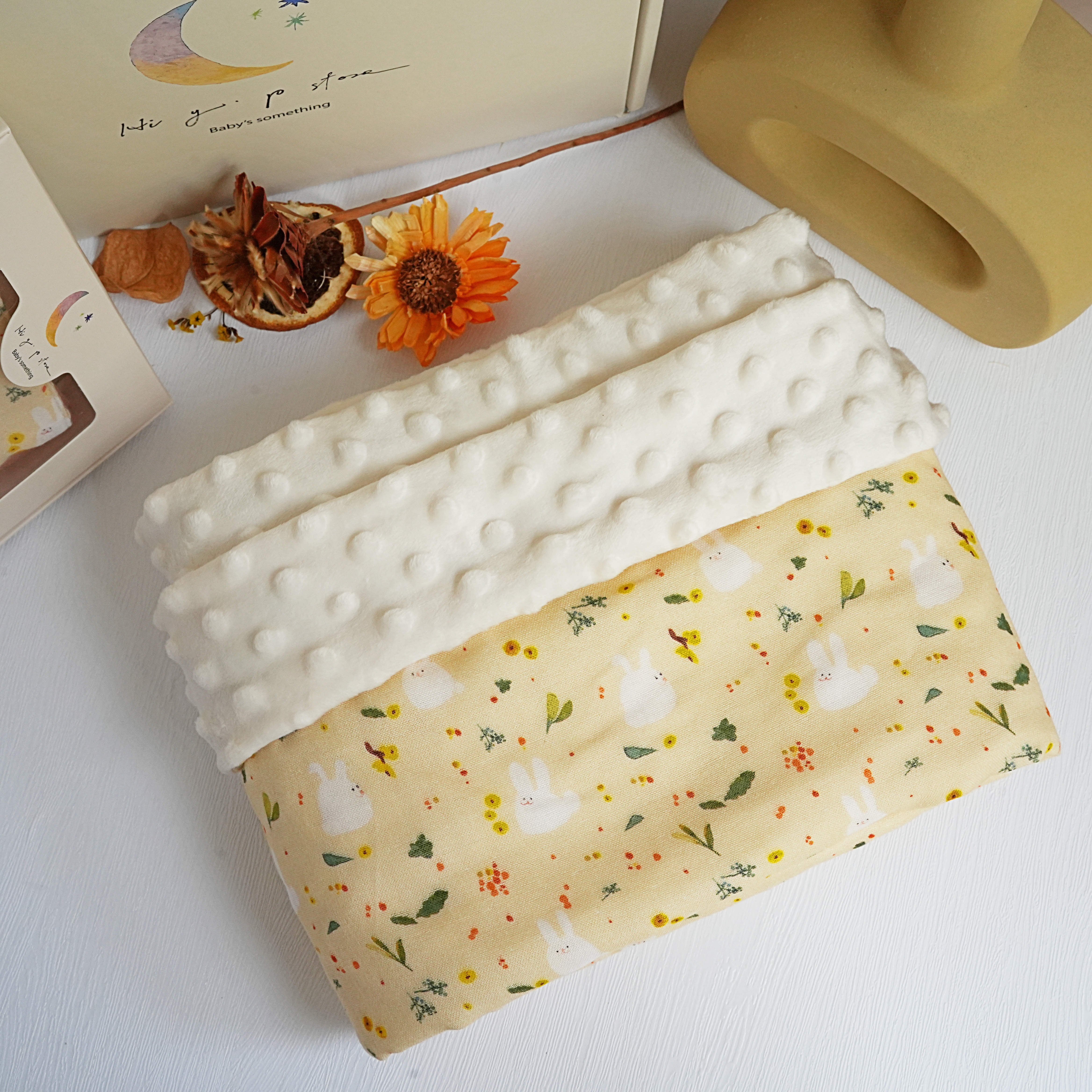 Hi Y.P store-舒眠毯-獨家設計款-橙花兔兔