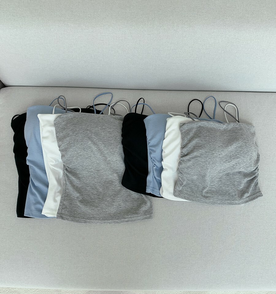 韓國Cherrykoko授權 極簡四色抹胸剪裁細肩背心