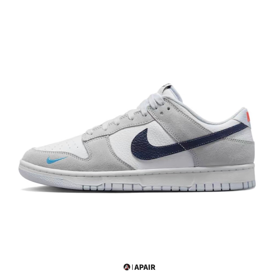 【APAIR】預購 Nike Dunk Low "White Grey Navy Aqua Mini Swoosh" 灰白黑 迷你小勾 FJ4227-001