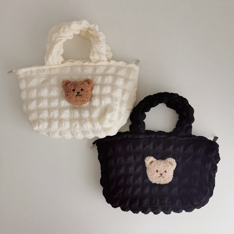 《2420 》韓國小熊泡芙格拉鏈小包