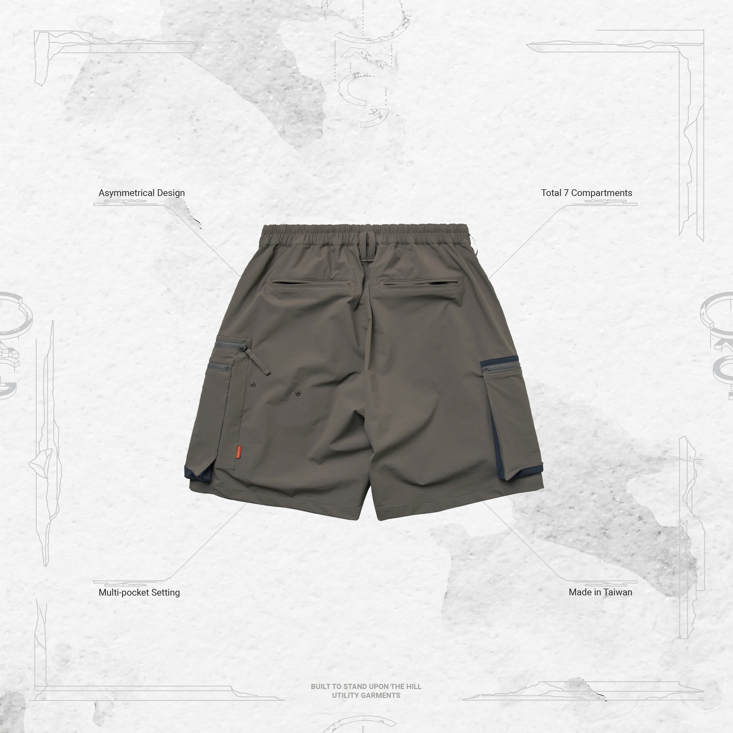 MGear-S1” 4D Drawstring-Bag Utility Shorts - Sand