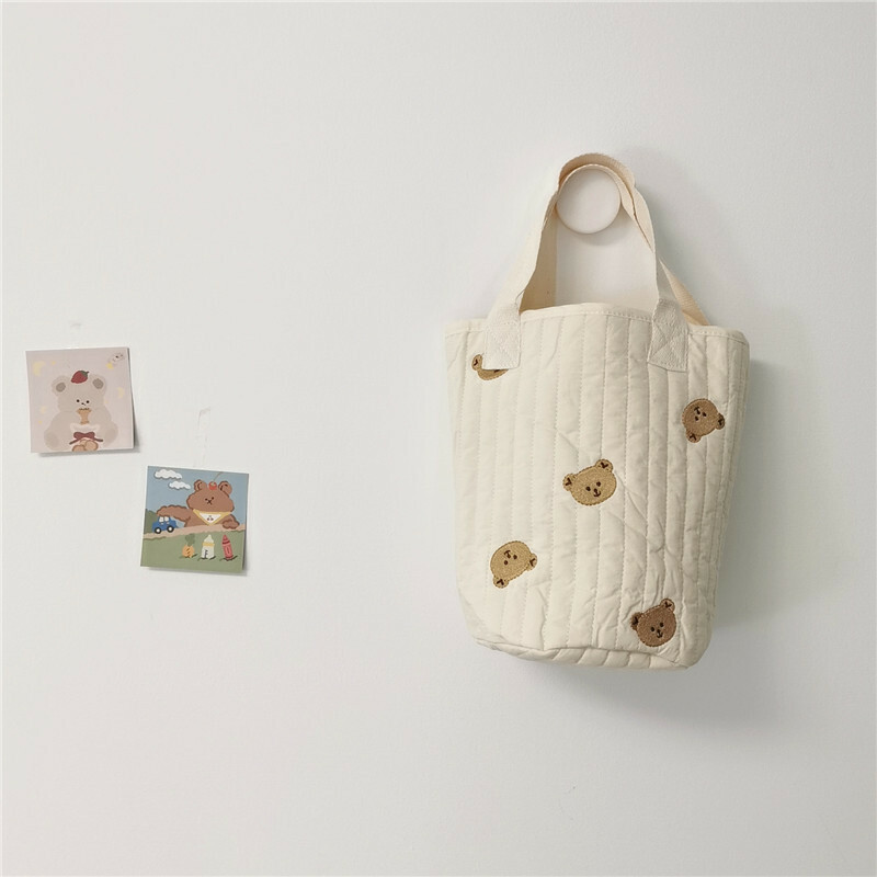 《2423》刺繡小熊手提桶包水杯袋